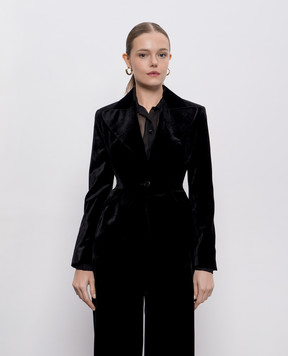 Ermanno Scervino Black velvet jacket with silk D476I714QVJ