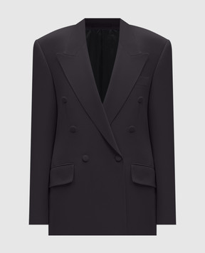 Jacob Lee Gray double-breasted silk jacket WOB051SS25SBO