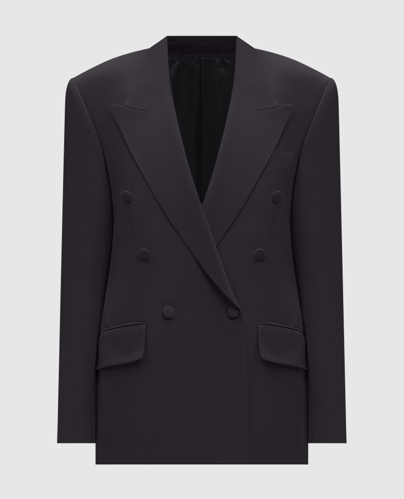 Gray double-breasted silk jacket Jacob Lee