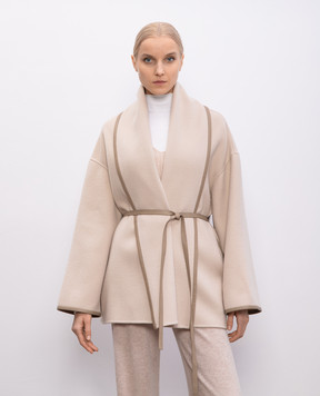 Yves Salomon Beige wool and cashmere puffer coat 25EYV02075CATL