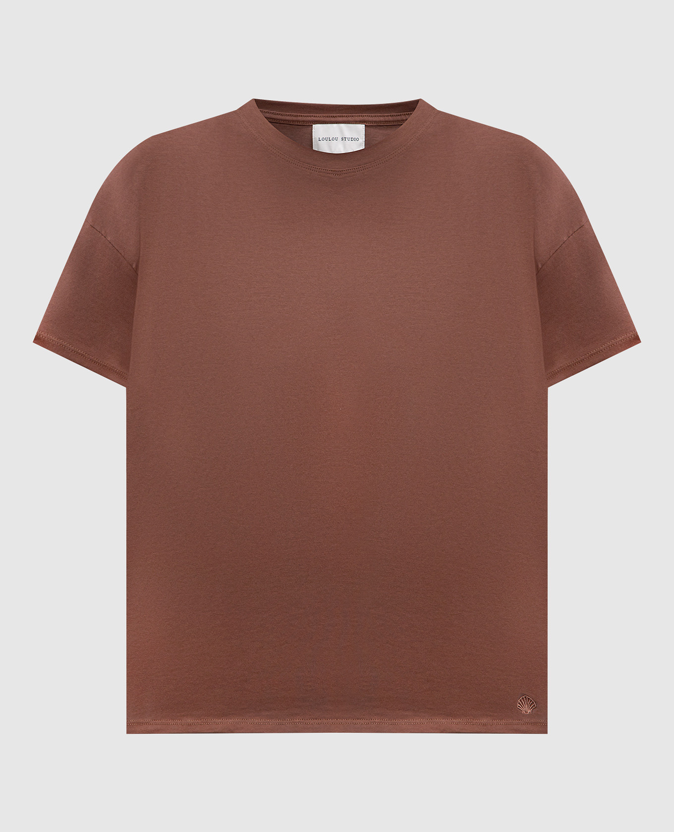 

Brown BASILUZZO T-shirt with logo emblem Lou Lou Studio