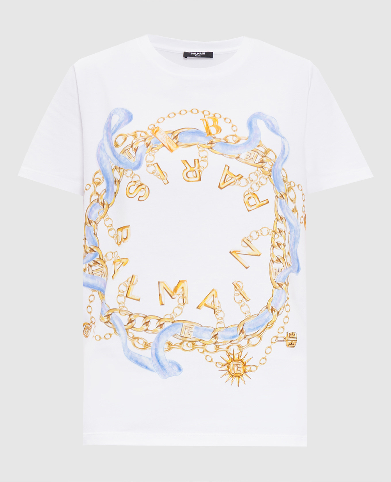 White T-shirt with branded print Balmain
