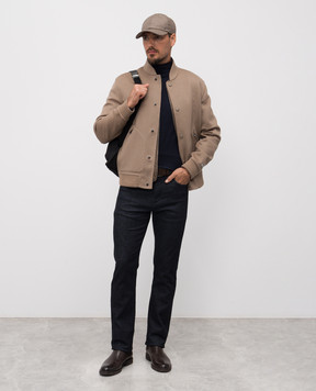 Canali Brown wool and cashmere bomber jacket with removable vest SG02870O40992