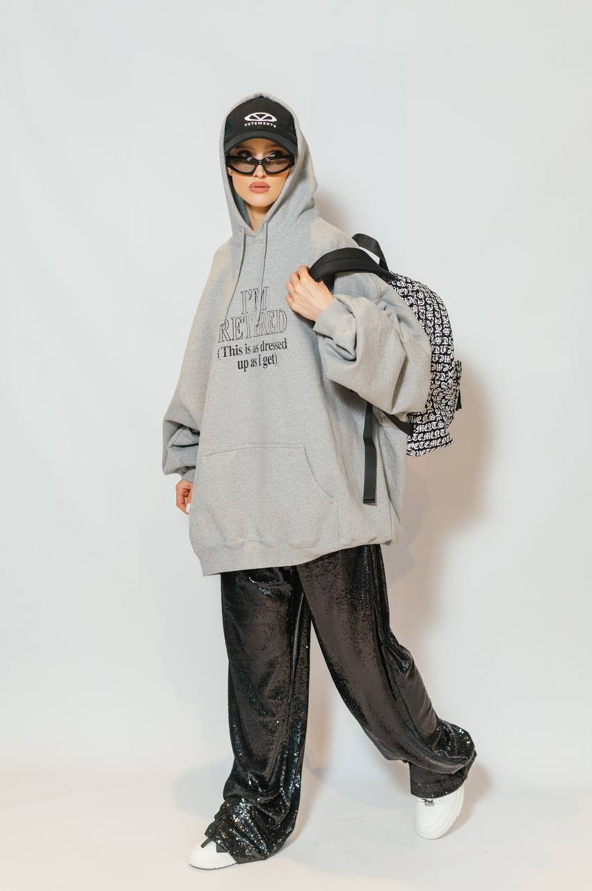 

Gray hoodie with an inscription print Vetements, Grey
