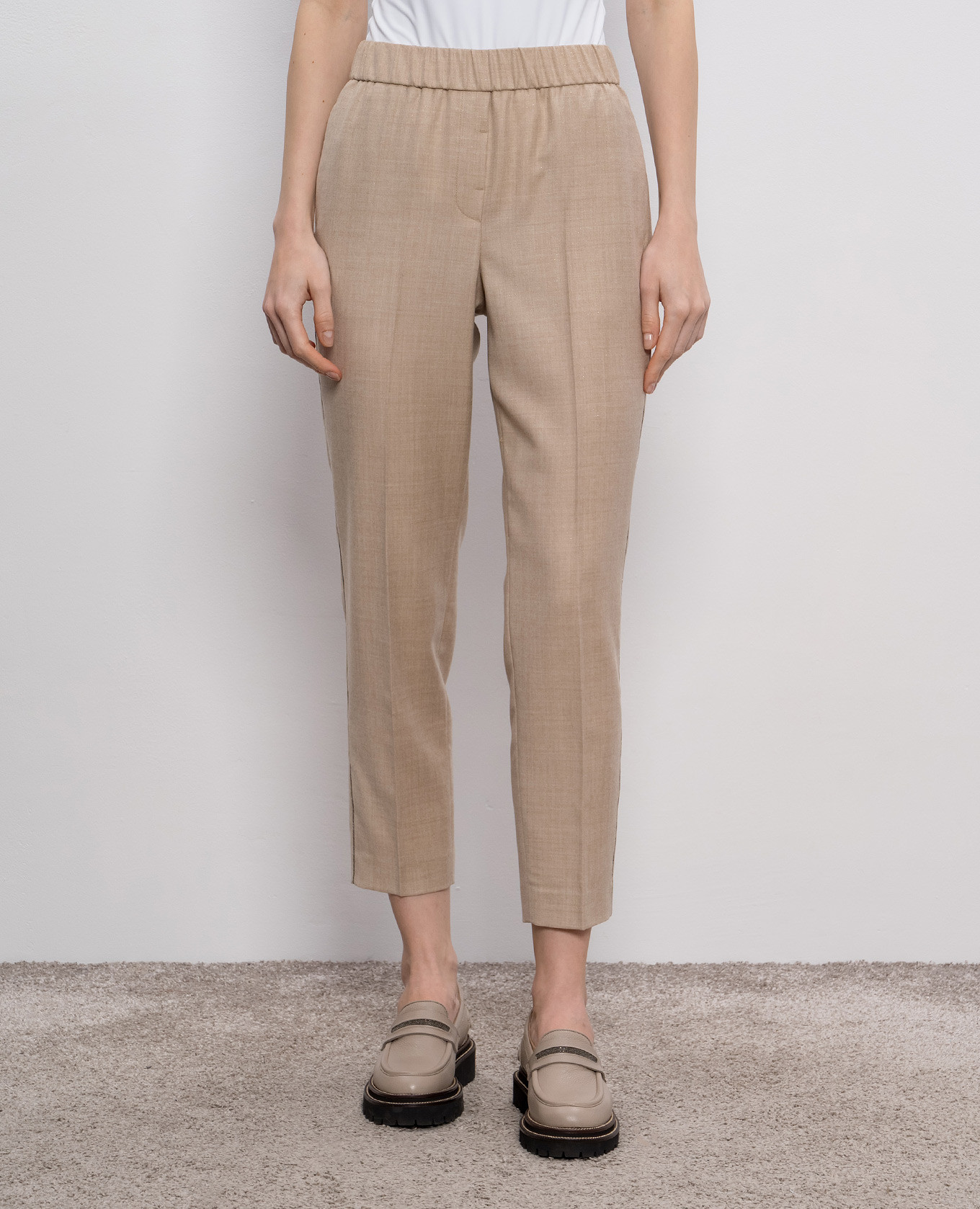 Beige wool pants Peserico 2
