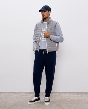 Brunello Cucinelli Grey melange sweatshirt with print MW8633380G