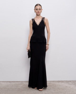 Jacob Lee Black silk maxi skirt WSS018SS25B