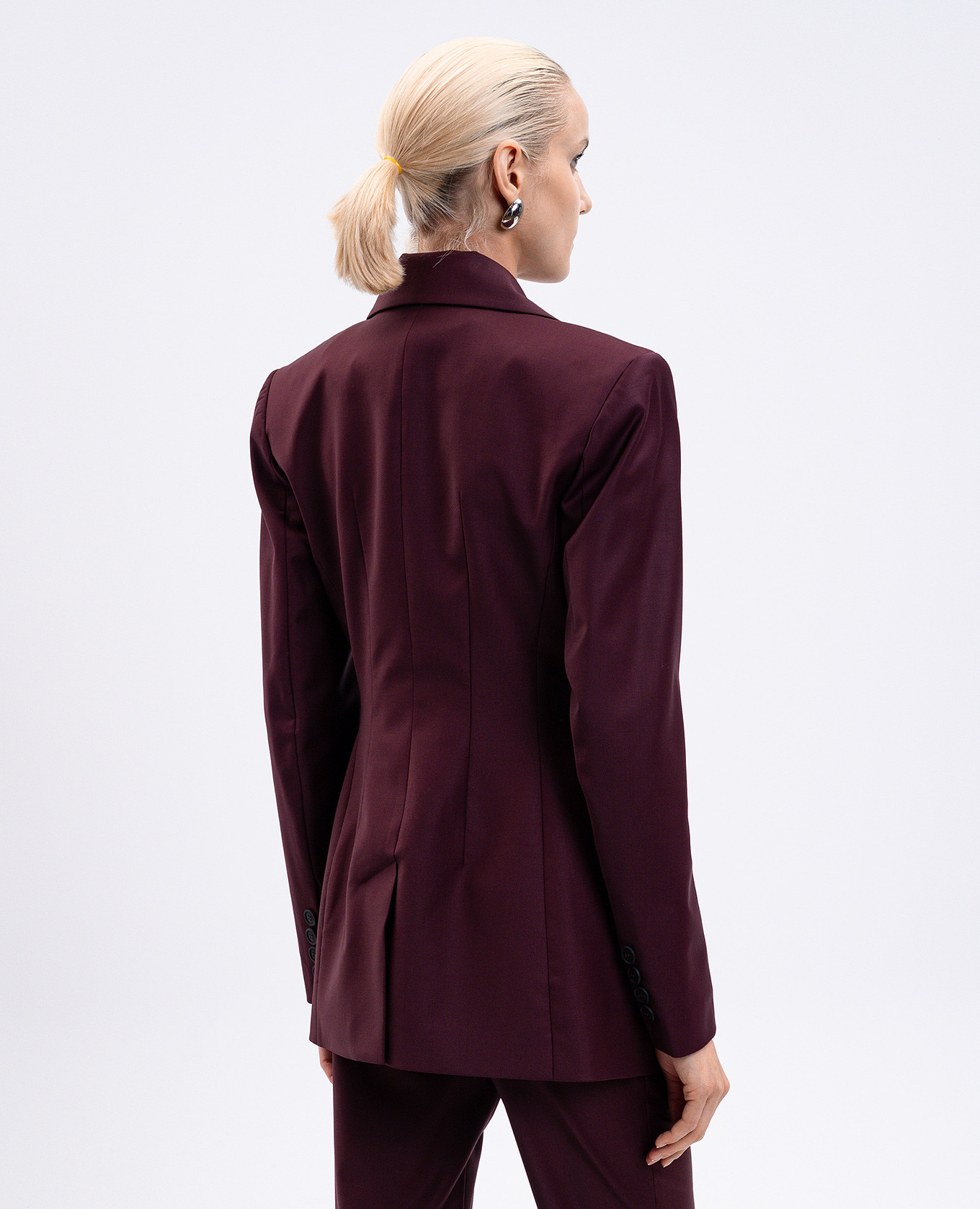 Burgundy double-breasted jacket with wool Materiel 4