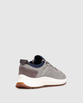 Bally Outline grey suede sneakers with logo MSK0E4SU005