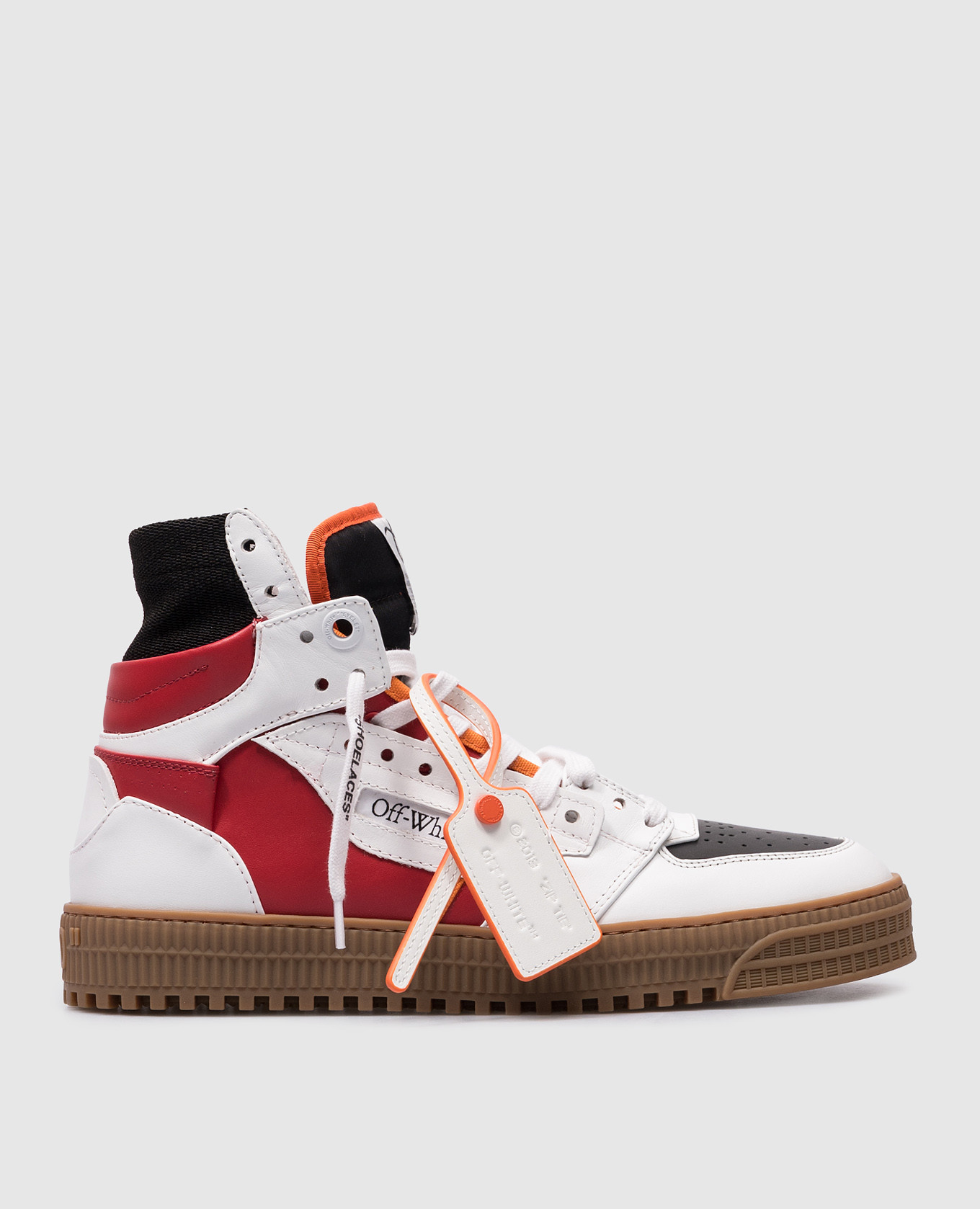 White leather 3.0 off court high top with logo patch off-white
