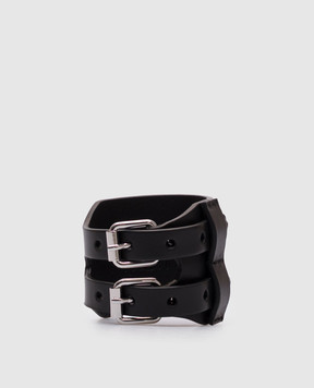 Maison Margiela MM6 Black leather bracelet SA6UY0001P8338
