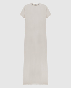 Peserico Gray midi dress with monil chain A0221006638