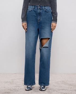Rokh Blue jeans with a worn effect R1CA54