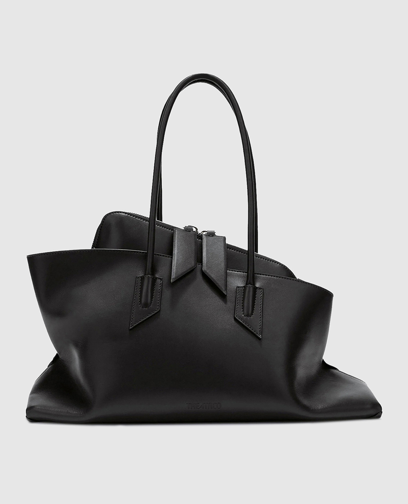 

La Passeggiata black leather tote bag with logo embossing The Attico