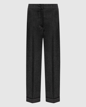 Peserico Grey wool trousers with lapels P0471002581