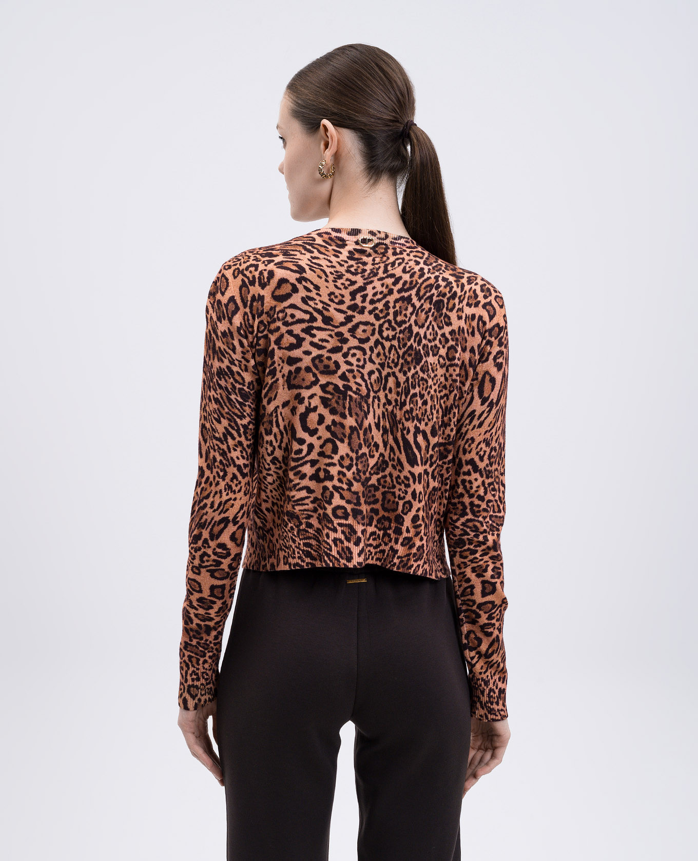 Brown animal print top and cardigan set Twinset 4