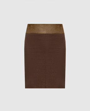 Brunello Cucinelli Brown skirt with leather insert M0A184282