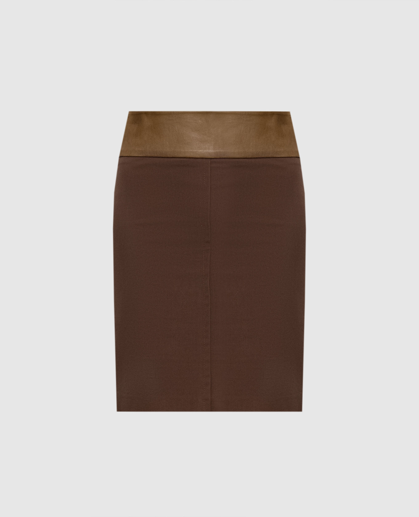 

Brown skirt with leather insert Brunello Cucinelli