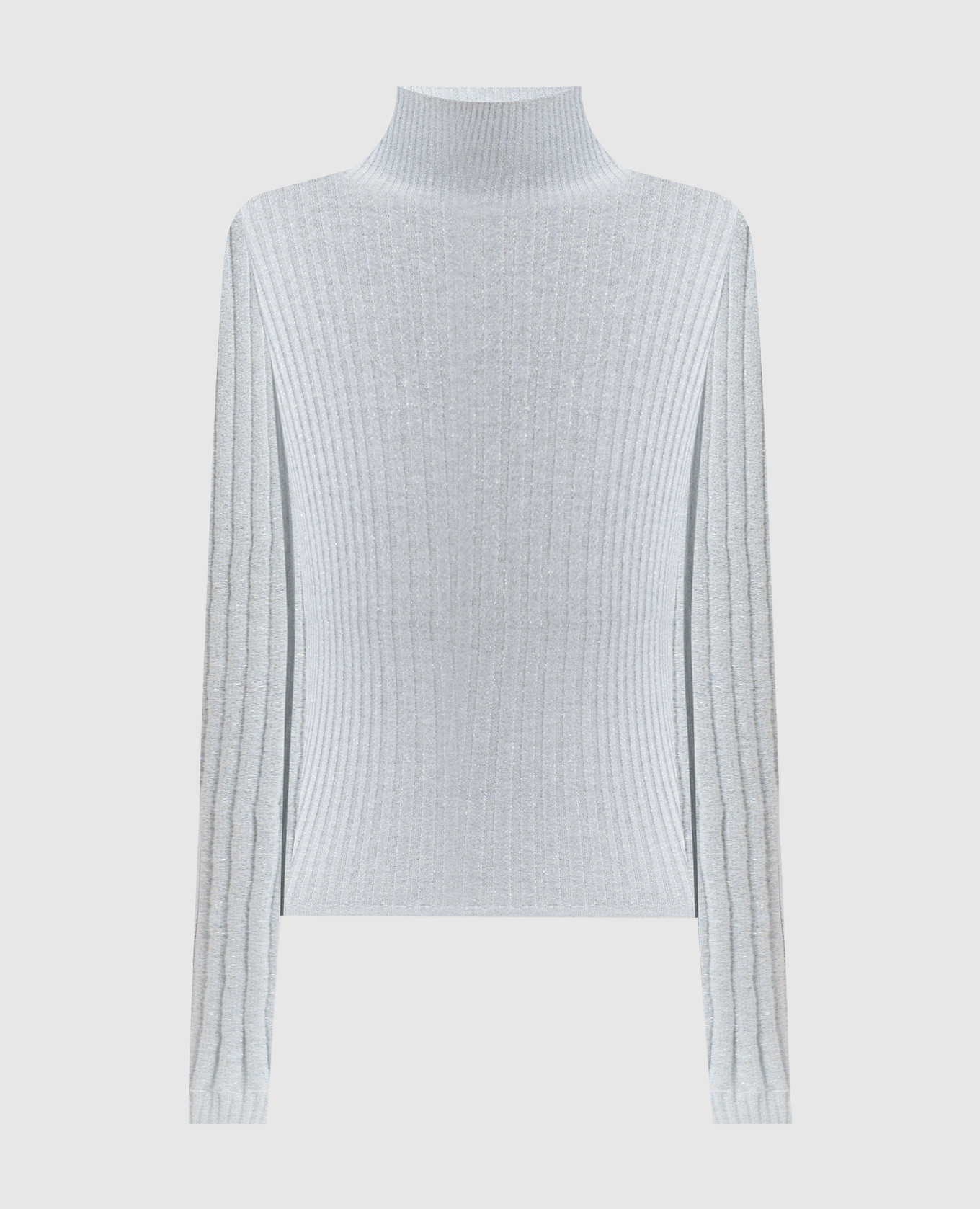 

Gray ribbed turtleneck with lurex Peserico, Grey