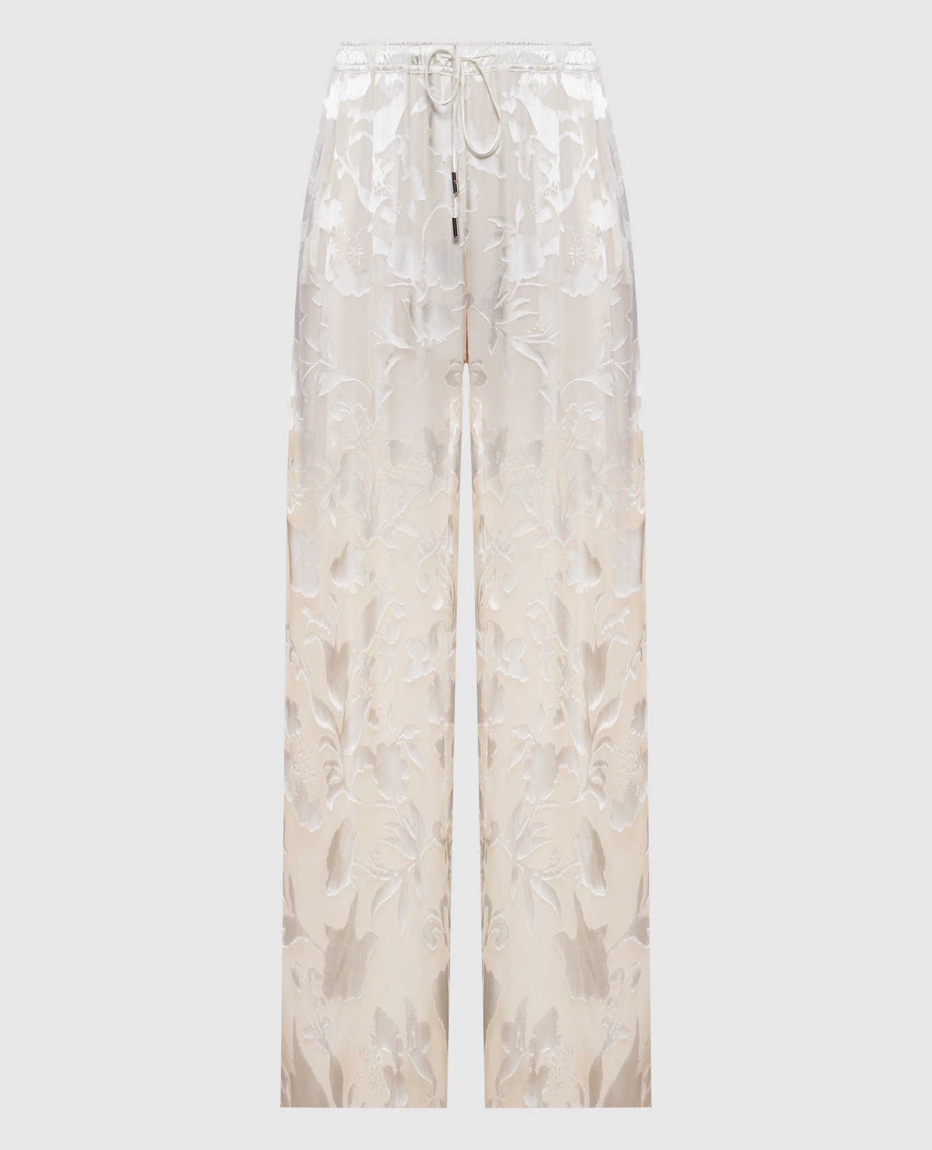 

Beige palazzo with patterned silk Ermanno Scervino