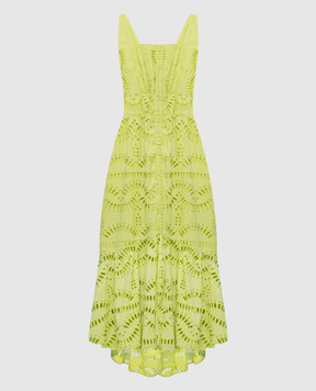 Charo Ruiz Nyssi yellow shirt dress with broderie embroidery 243620