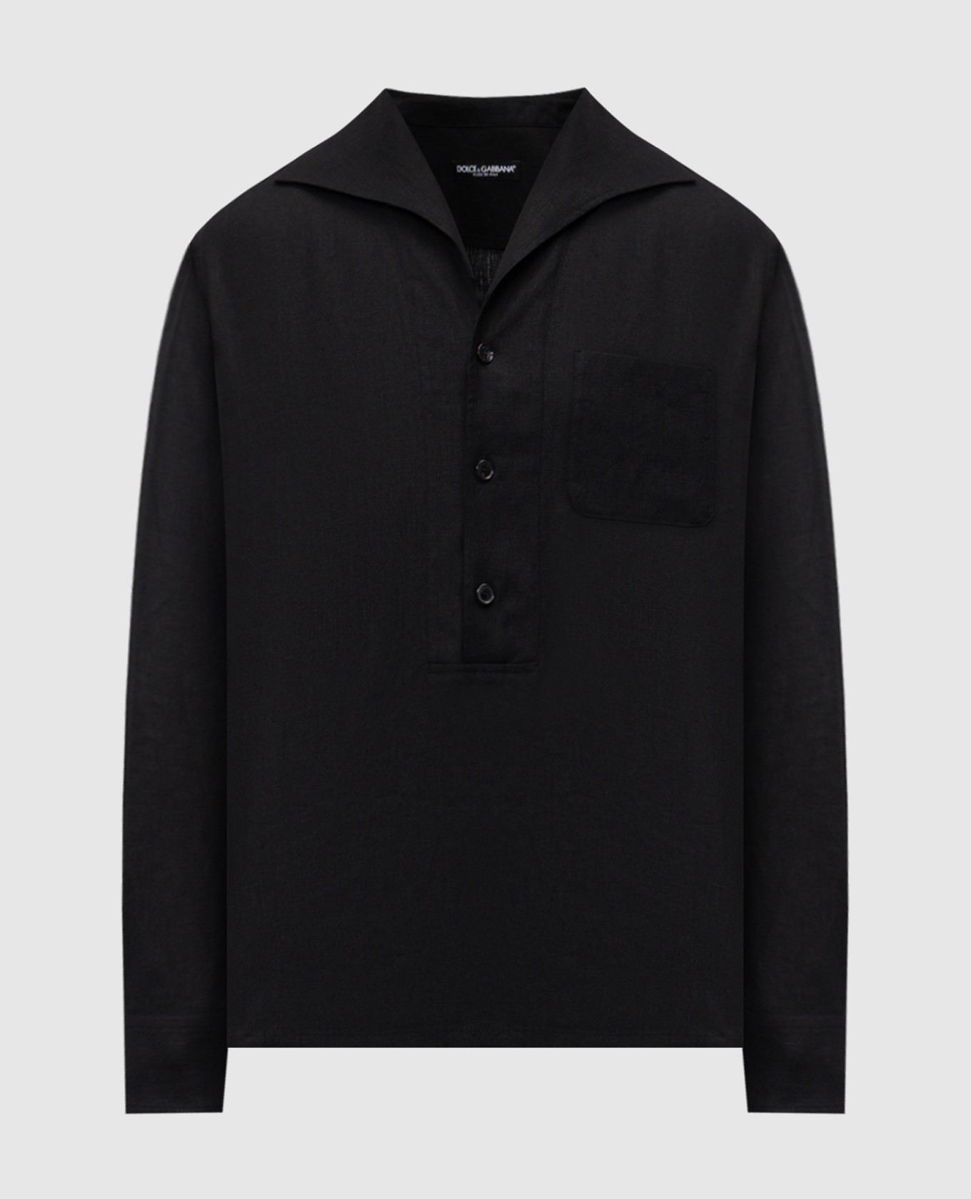 

Black straight-cut linen shirt Dolce&Gabbana