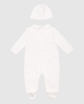 Story Loris Children's white set of overalls, hat and ruffled envelope 30471