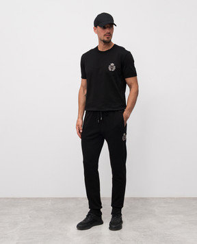 Dolce&Gabbana Black joggers with logo patch GP07TZG7PJ7