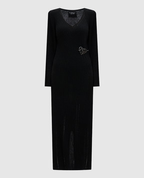 Twinset Black dress with ribbed wool 242TP3440