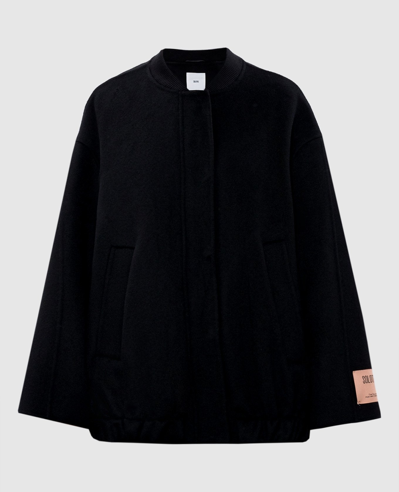 

Black logo wool and cashmere jacket Solotre