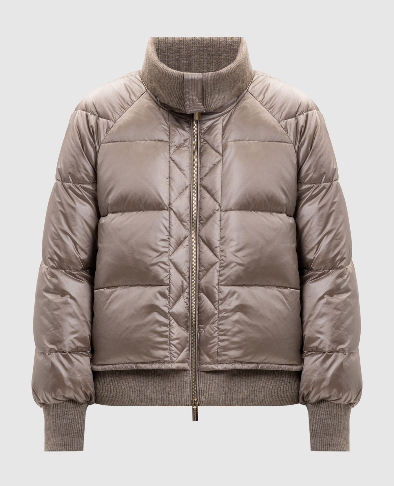 

Beige down jacket with embroidered emblem Be Florence