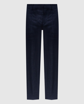 Agnona Blue linen pants T709U1YU3014