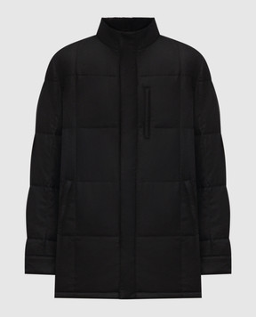 Enrico Mandelli Black silk down jacket with logo 2T790A4934