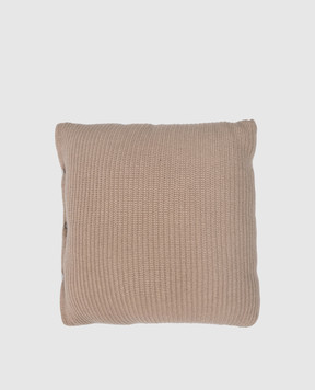 Brunello Cucinelli Brown cashmere checkered pillow ML1205D02