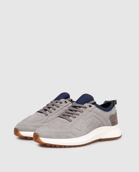 Bally Outline grey suede sneakers with logo MSK0E4SU005