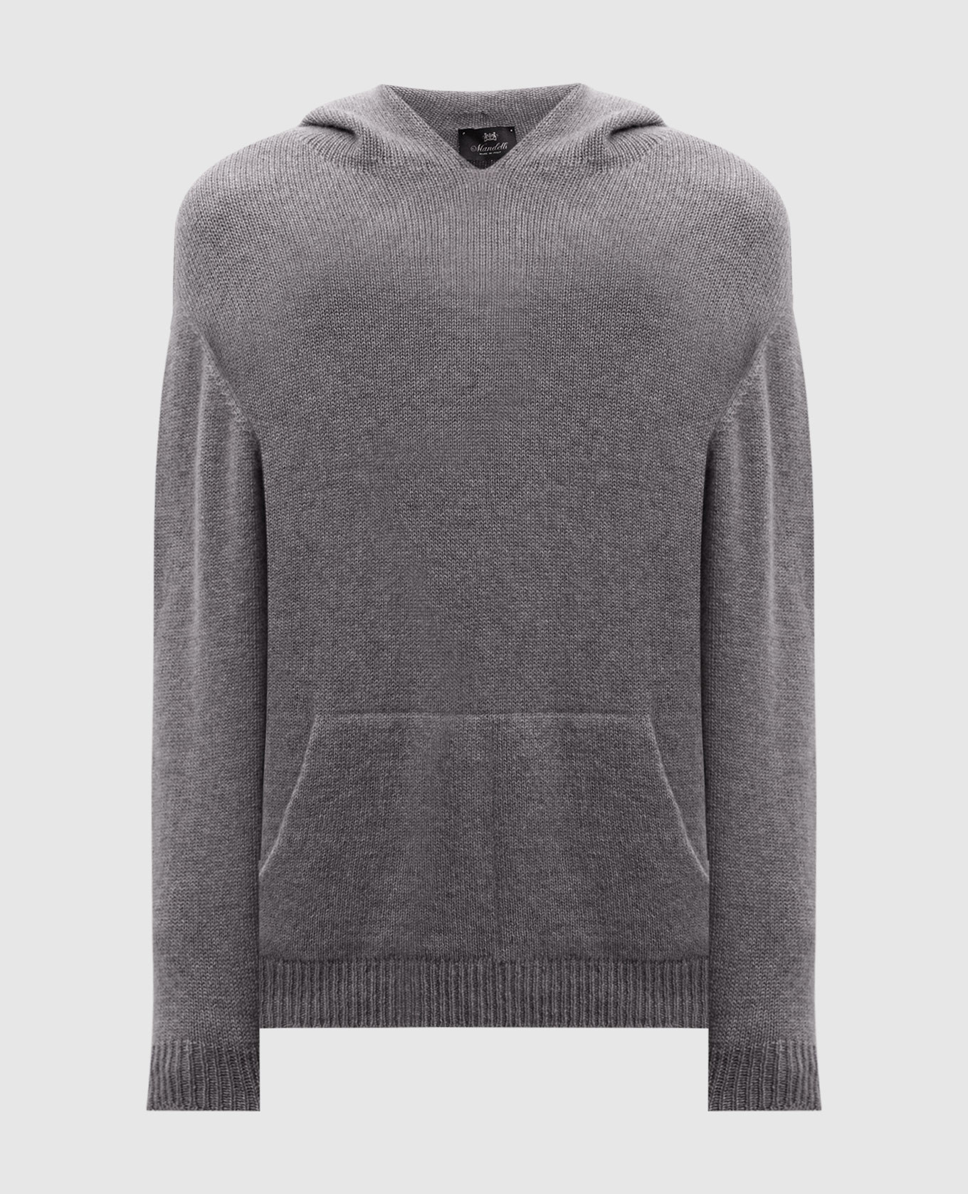 

Cashmere gray hoodie Enrico Mandelli, Grey