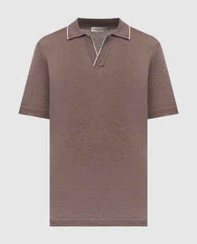Cashmere&Whiskey Brown polo with linen and cashmere MU9742312455R