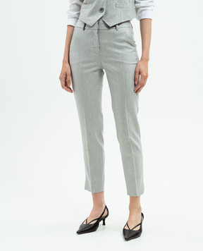 Peserico Gray pants made of wool with lurex A0471808329