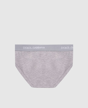 Dolce&Gabbana Children's set of gray briefs with a logo L4J700ON00G