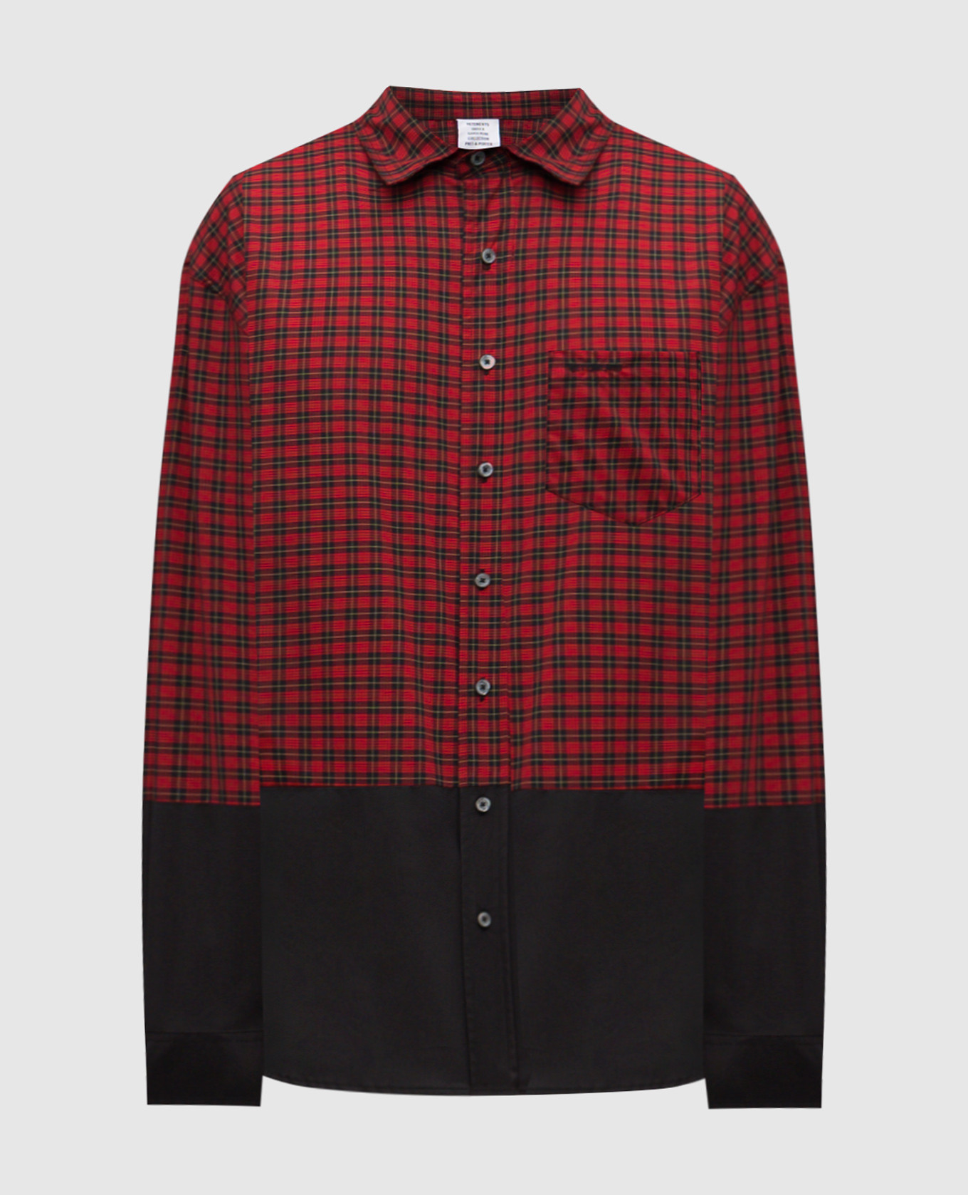 Red checkered shirt with logo Vetements