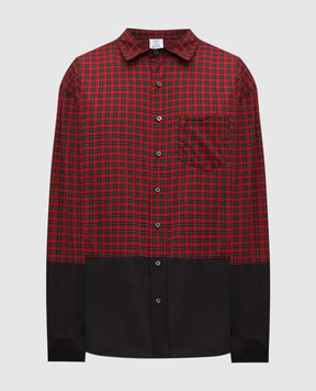 Vetements Red checkered shirt with logo UH76SH630RB