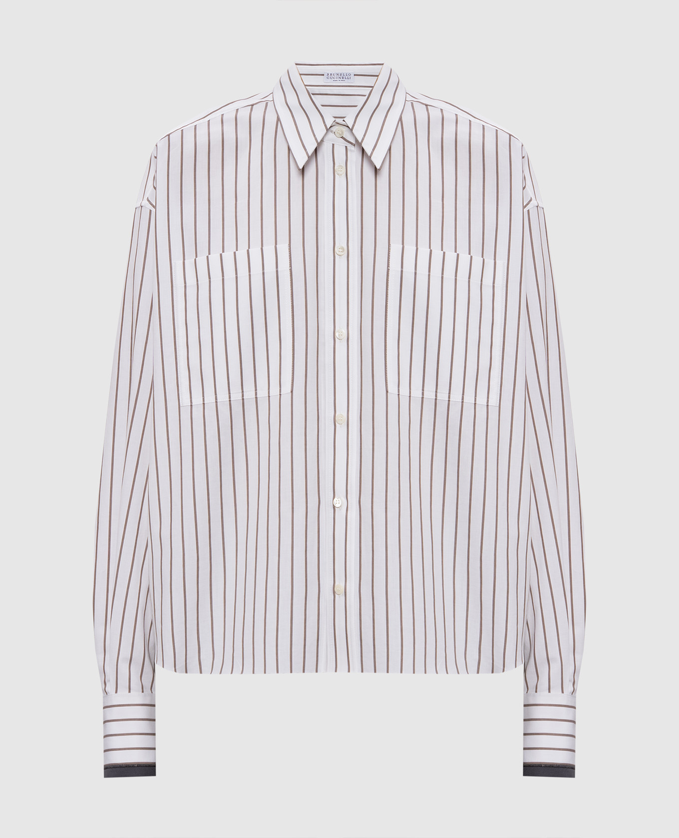 White striped shirt with monil chain Brunello Cucinelli