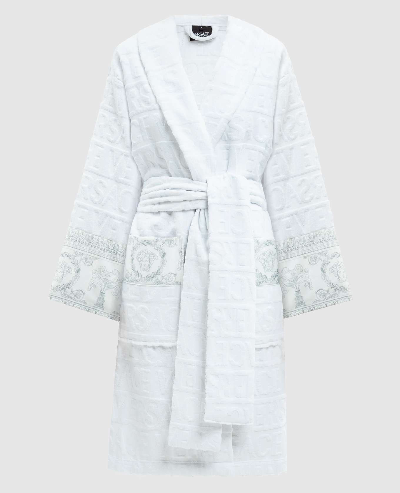 

White bathrobe in Versace Allover pattern with Barocco print Versace