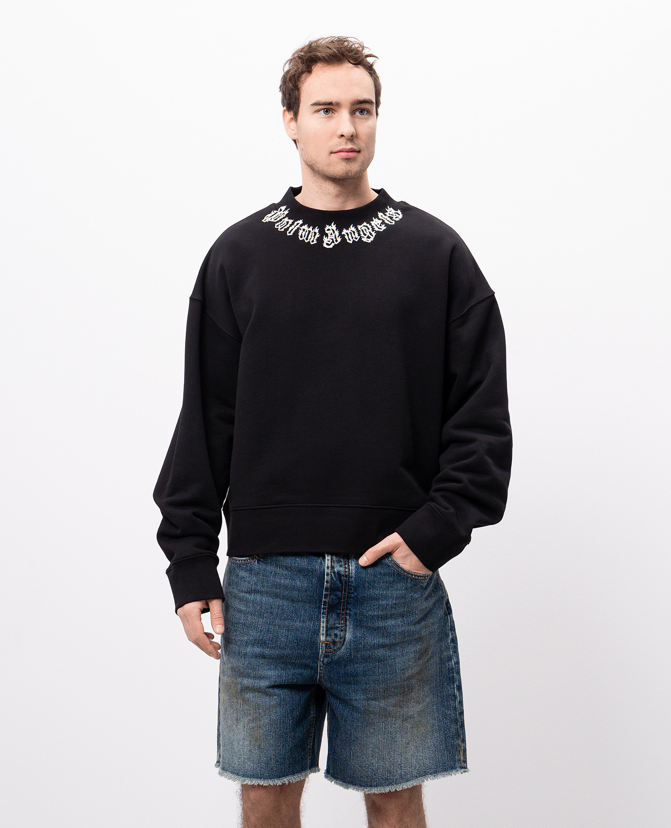

Black sweatshirt with logo print Palm Angels