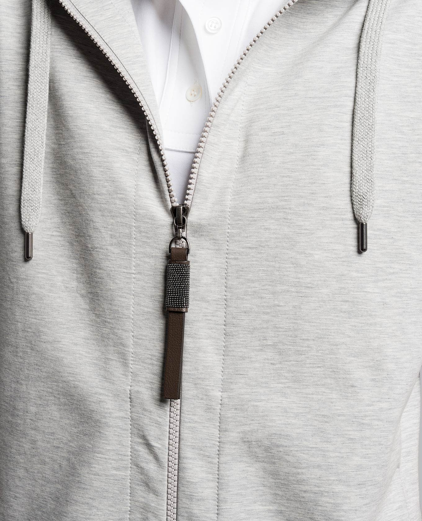 

Gray melange sports jacket with monil chain Brunello Cucinelli, Grey