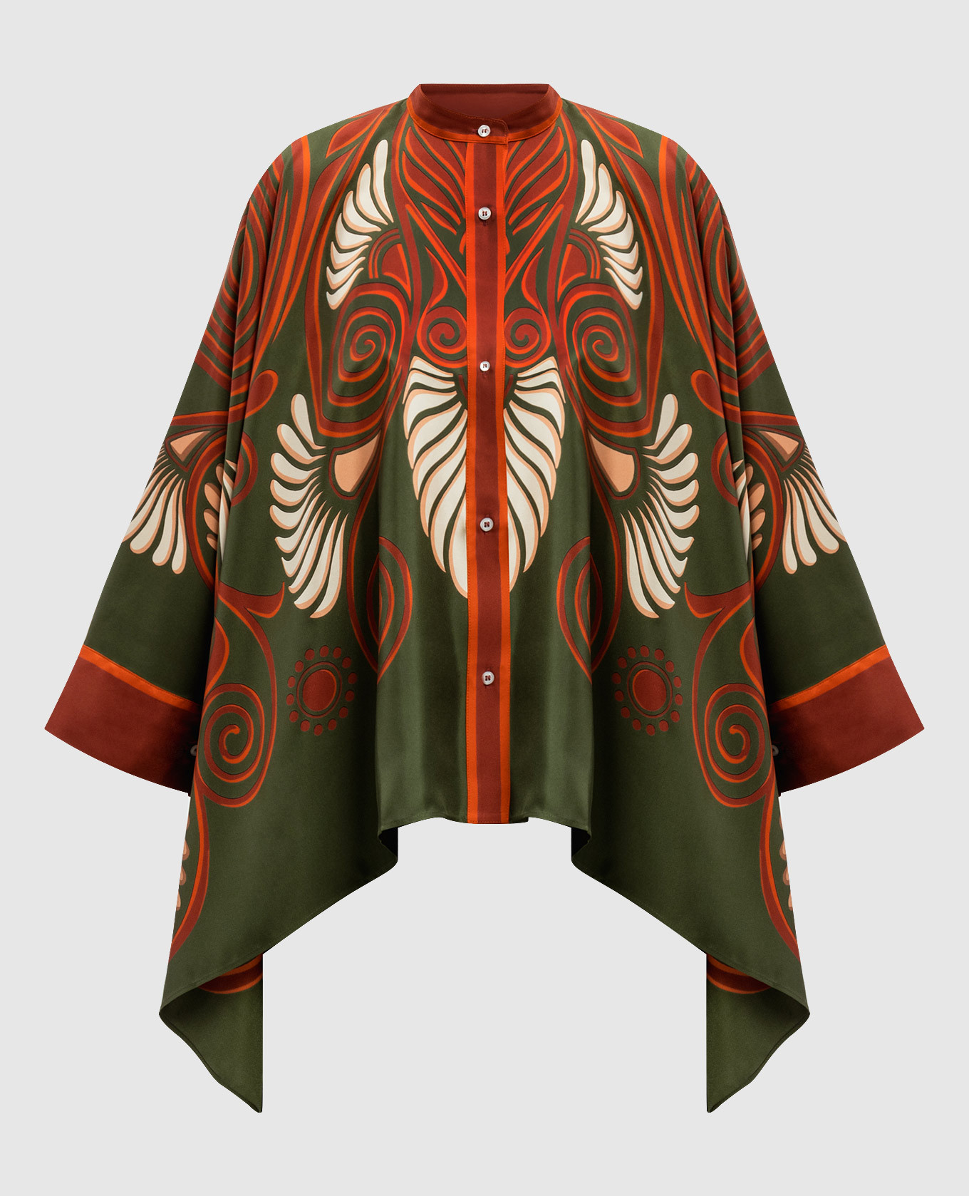 

Green silk blouse with Kerylos Placee print La DoubleJ