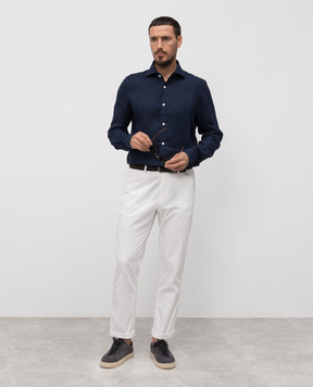 Enrico Mandelli Blue linen shirt TAILOR5701