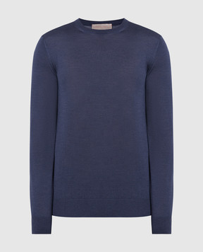 Cashmere&Whiskey Blue wool, silk and cashmere jumper MU8191318410R3XL