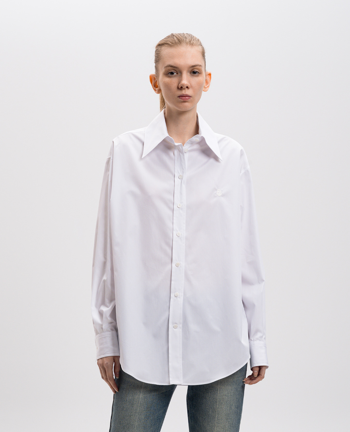 

White shirt with logo emblem Alexander McQueen