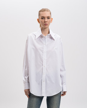 Alexander McQueen White shirt with logo emblem 818362QAAAD